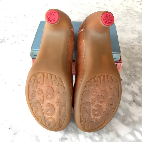 ❌SOLDCamper | Honey Brown Leather Heels - Picture 6 of 9